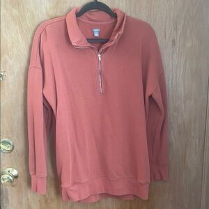 Aerie Orange Quarter Zip Up Sweatshirt